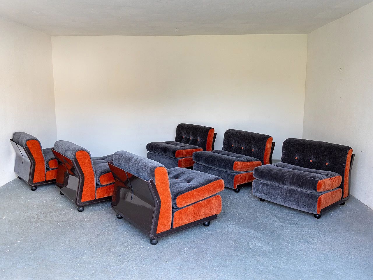 6 Poltrone Amanta di Mario Bellini per B&B Italia, anni '70 5