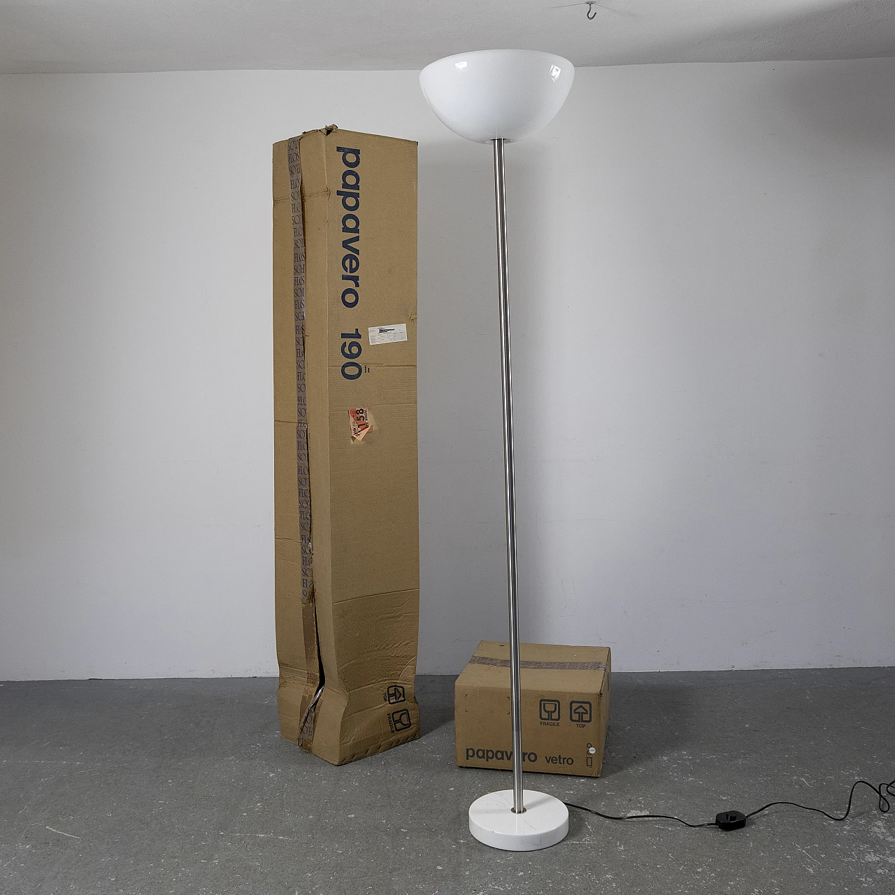 Pair of Papavero floor lamps by Achille and Piergiacomo Castiglioni for Flos, 1960s 1