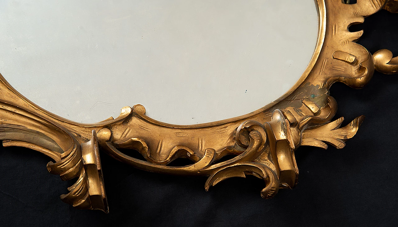 Coppia di specchiere Luigi Filippo in legno dorato e intagliato, '800 3