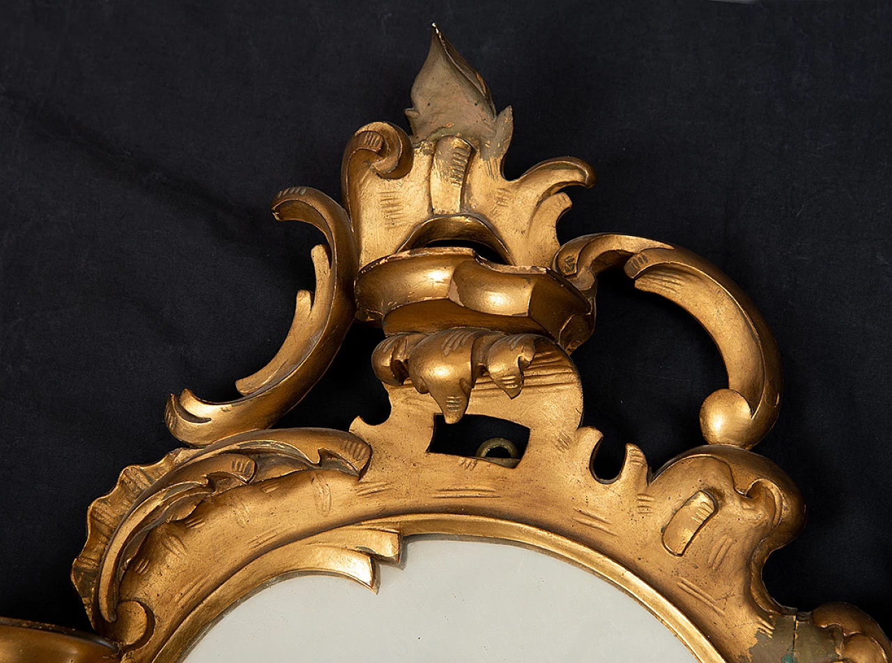 Coppia di specchiere Luigi Filippo in legno dorato e intagliato, '800 4