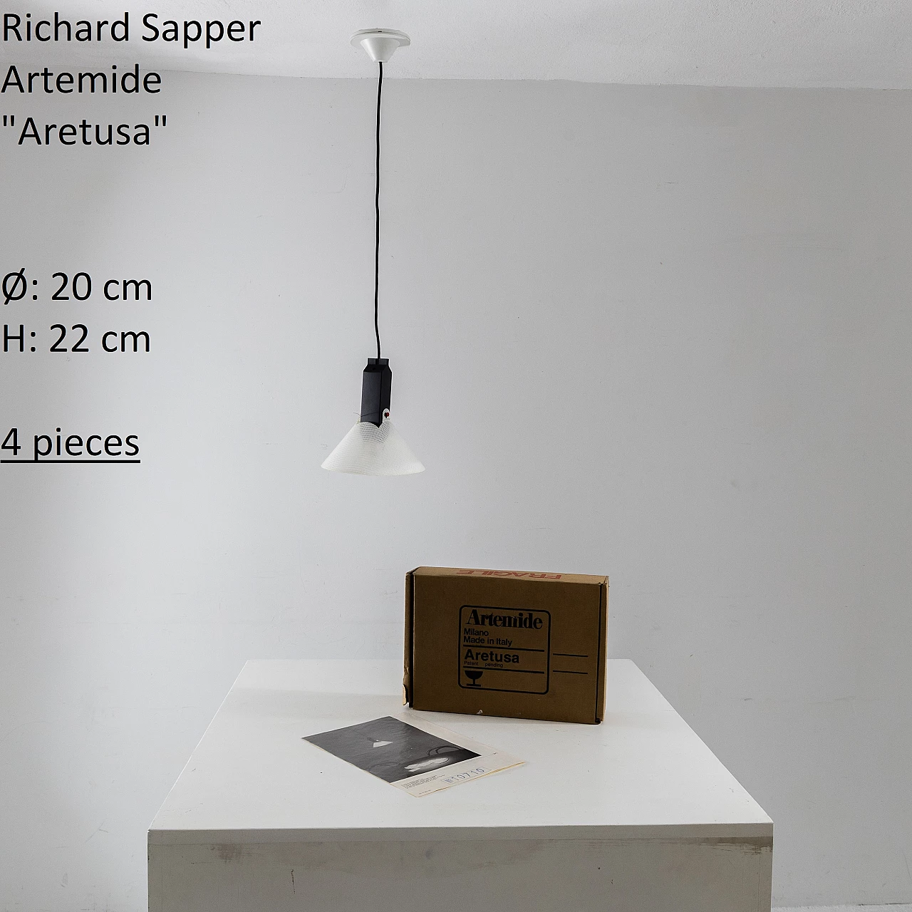 Aretusa ceiling lamp by Richard Sapper for Artemide, 1980s 2