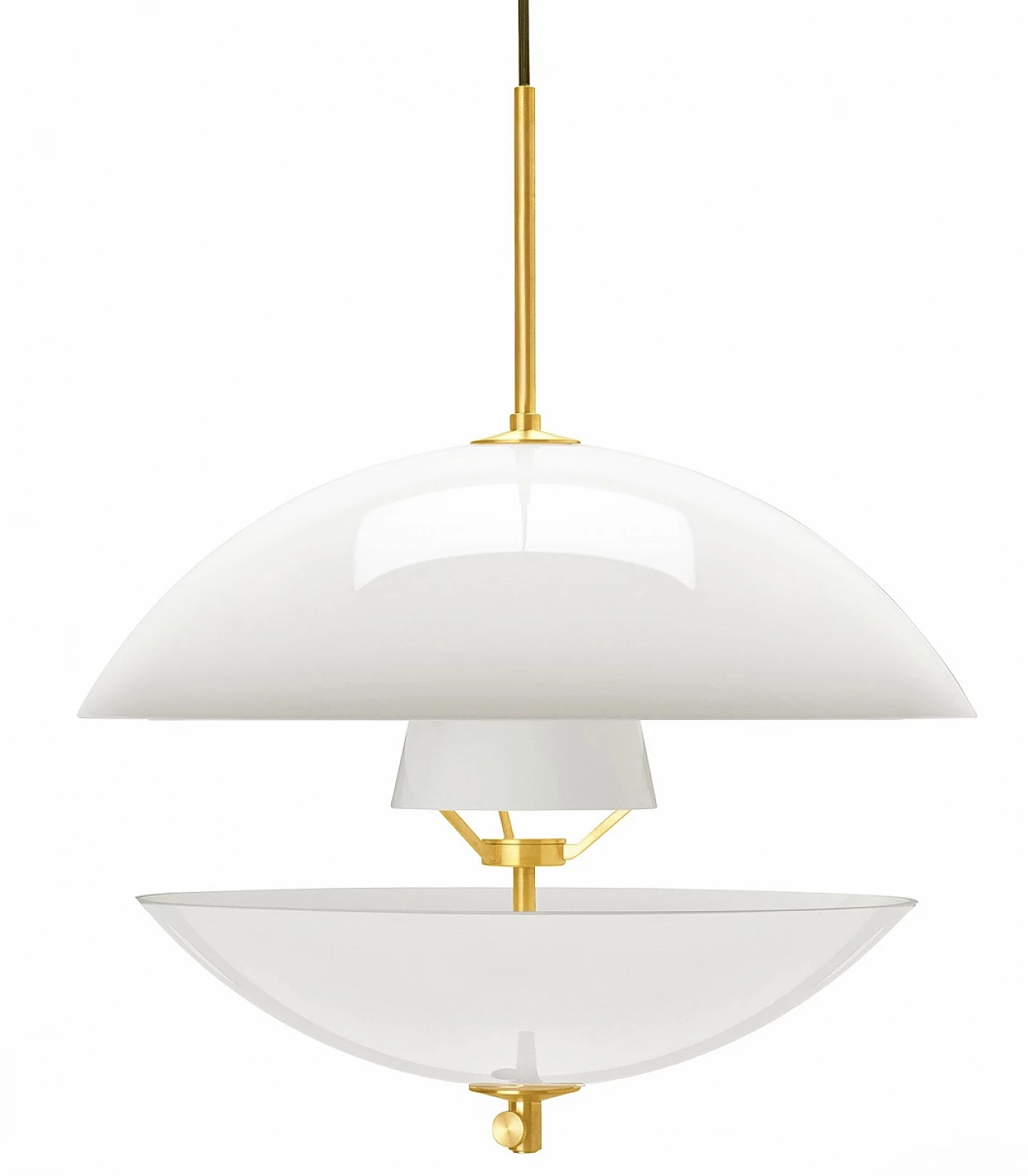 Lampada a sospensione Clam in vetro e ottone di Fritz Hansen 1