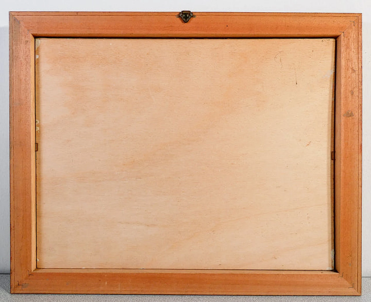 R. Salino, carro con buoi e figure, dipinto a olio su tavola, anni '80 4