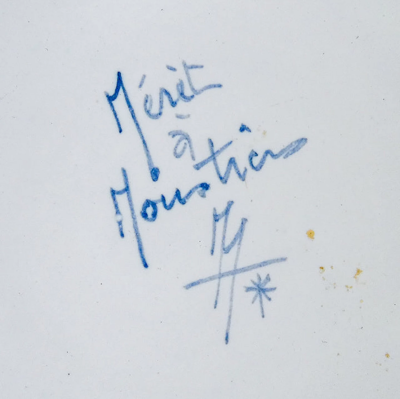 Painted ceramic bowl with lid by Meret a Moustiers 8