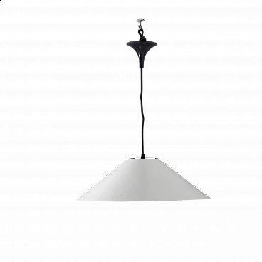 15 Metal white ceiling lamps, 1970s