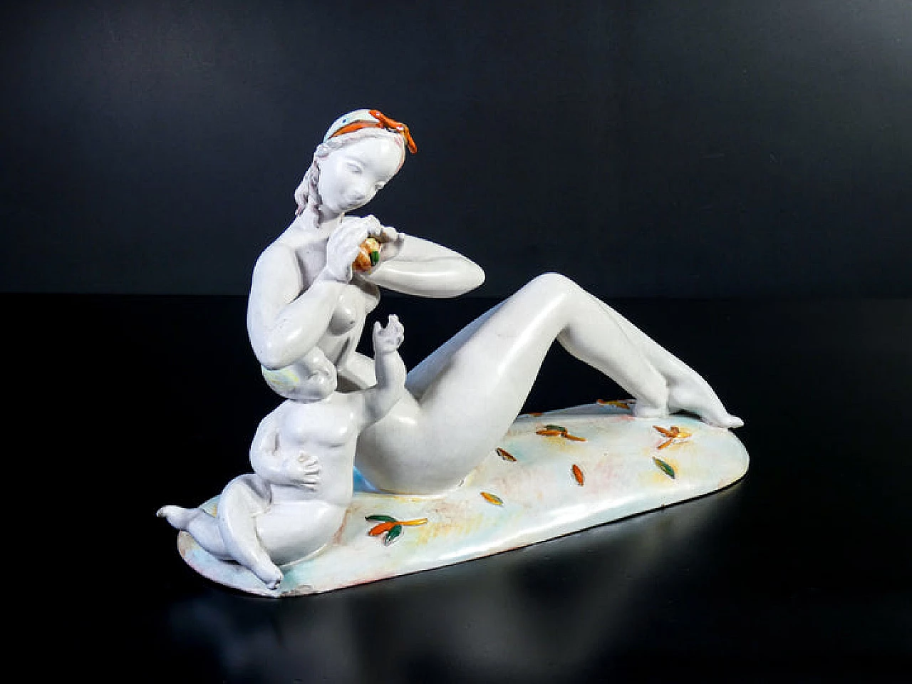 Eugenio Pattarino, nudo femminile con bambino, scultura in ceramica, anni '20 5