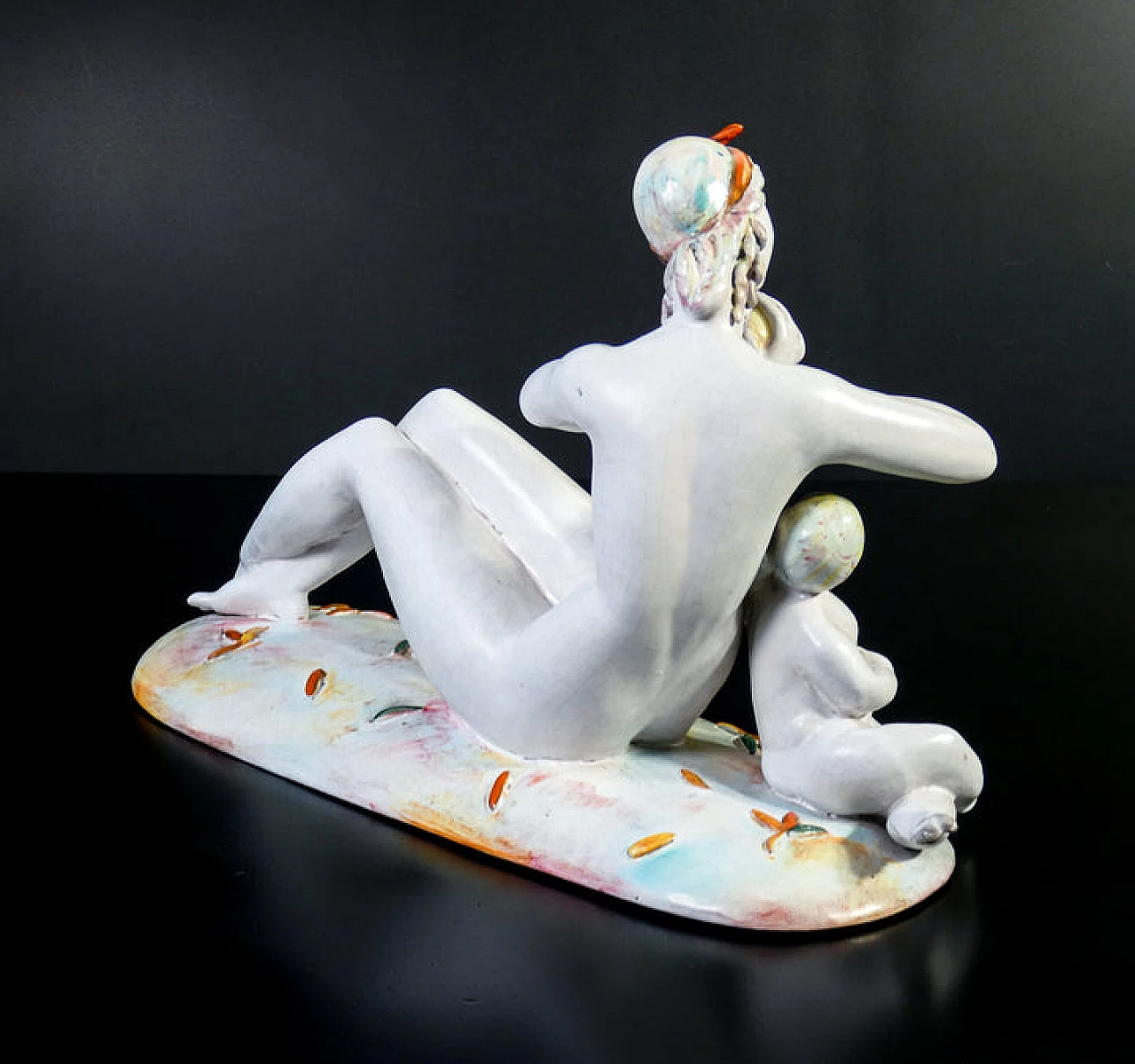 Eugenio Pattarino, female nude with child, ceramic sculpture, 1920s 7