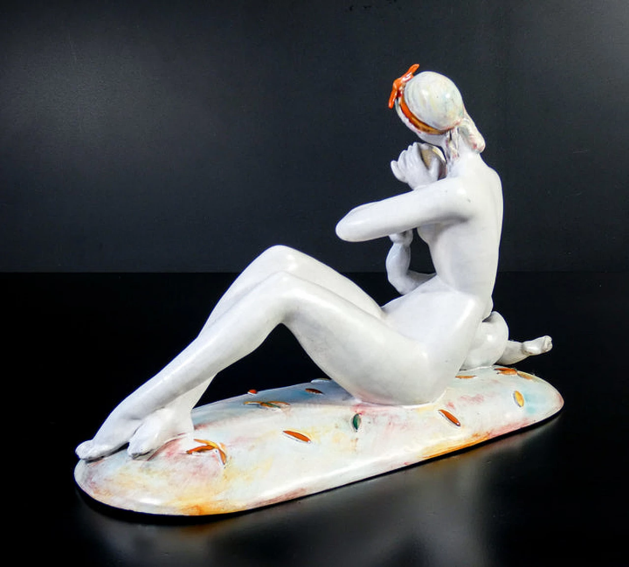 Eugenio Pattarino, female nude with child, ceramic sculpture, 1920s 8