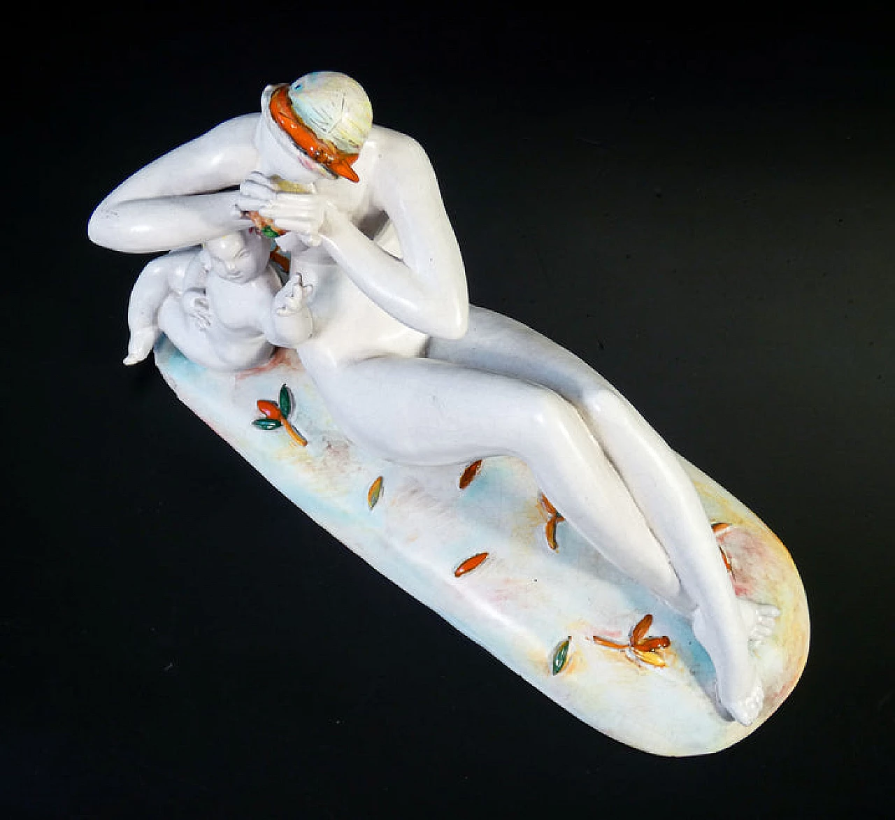 Eugenio Pattarino, female nude with child, ceramic sculpture, 1920s 9