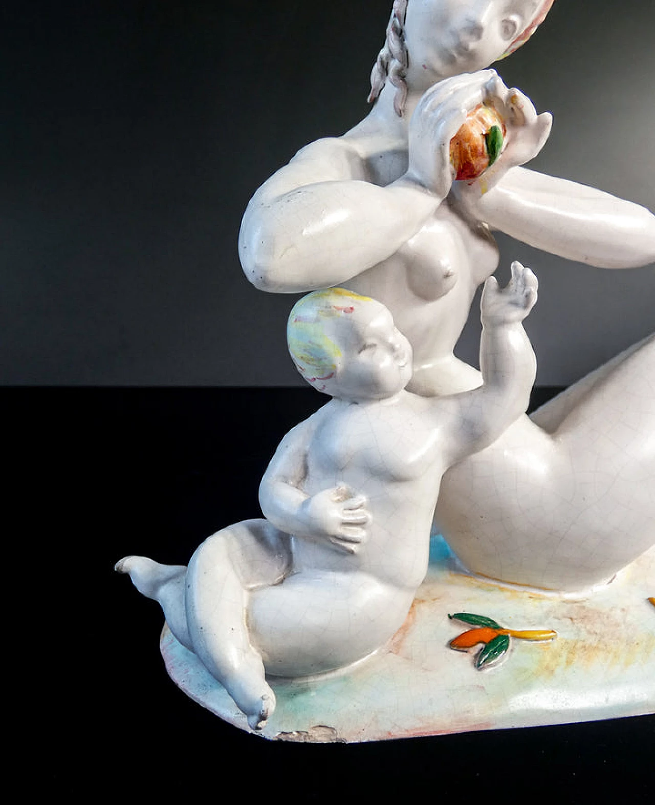 Eugenio Pattarino, female nude with child, ceramic sculpture, 1920s 10
