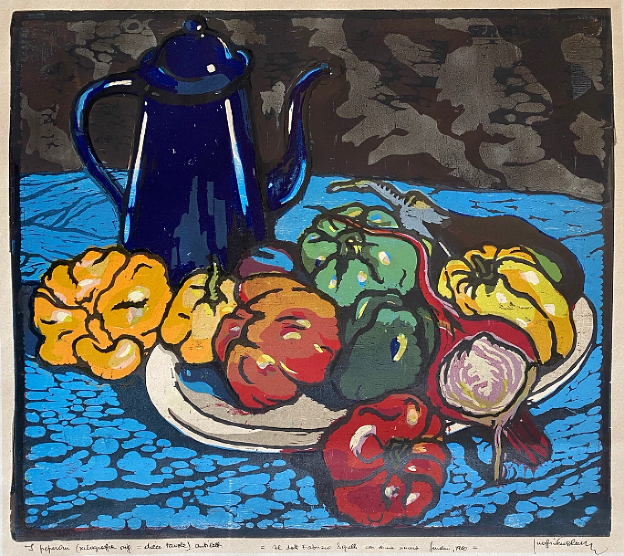 Luigi Servolini, The peppers, color xylograph, 1938 5