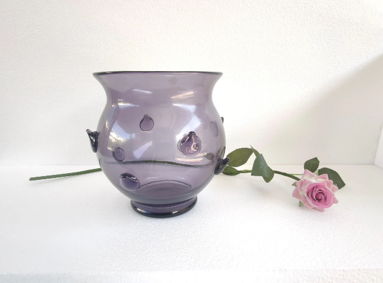 Purple Murano glass vase in the style of Vittorio Zecchin, 1920s 2