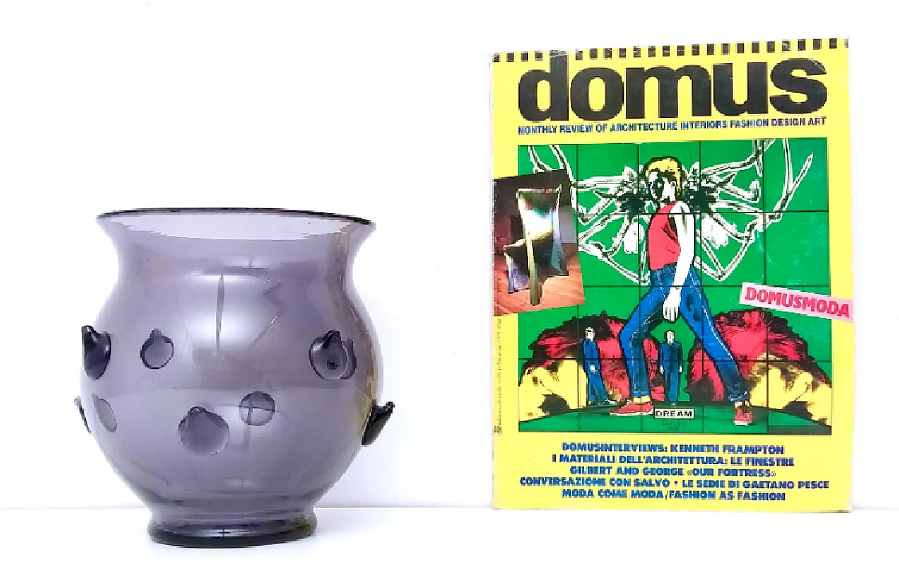 Purple Murano glass vase in the style of Vittorio Zecchin, 1920s 3