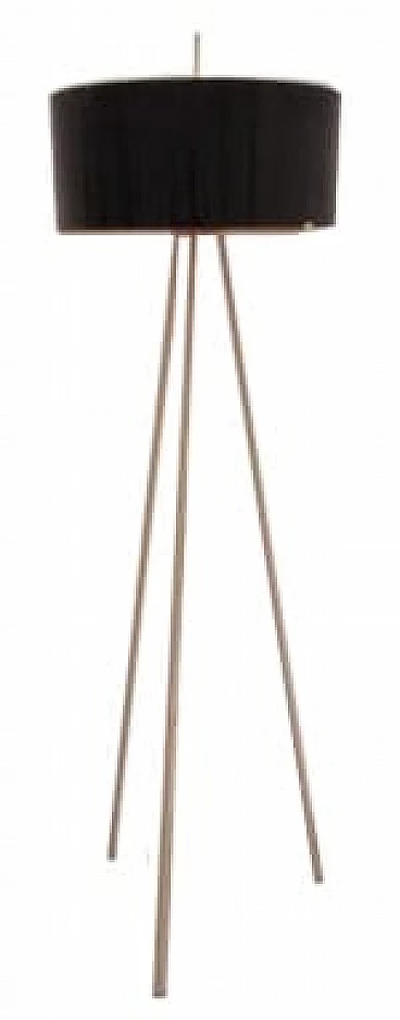 Lampada da terra in metallo dorato e vetro di Murano