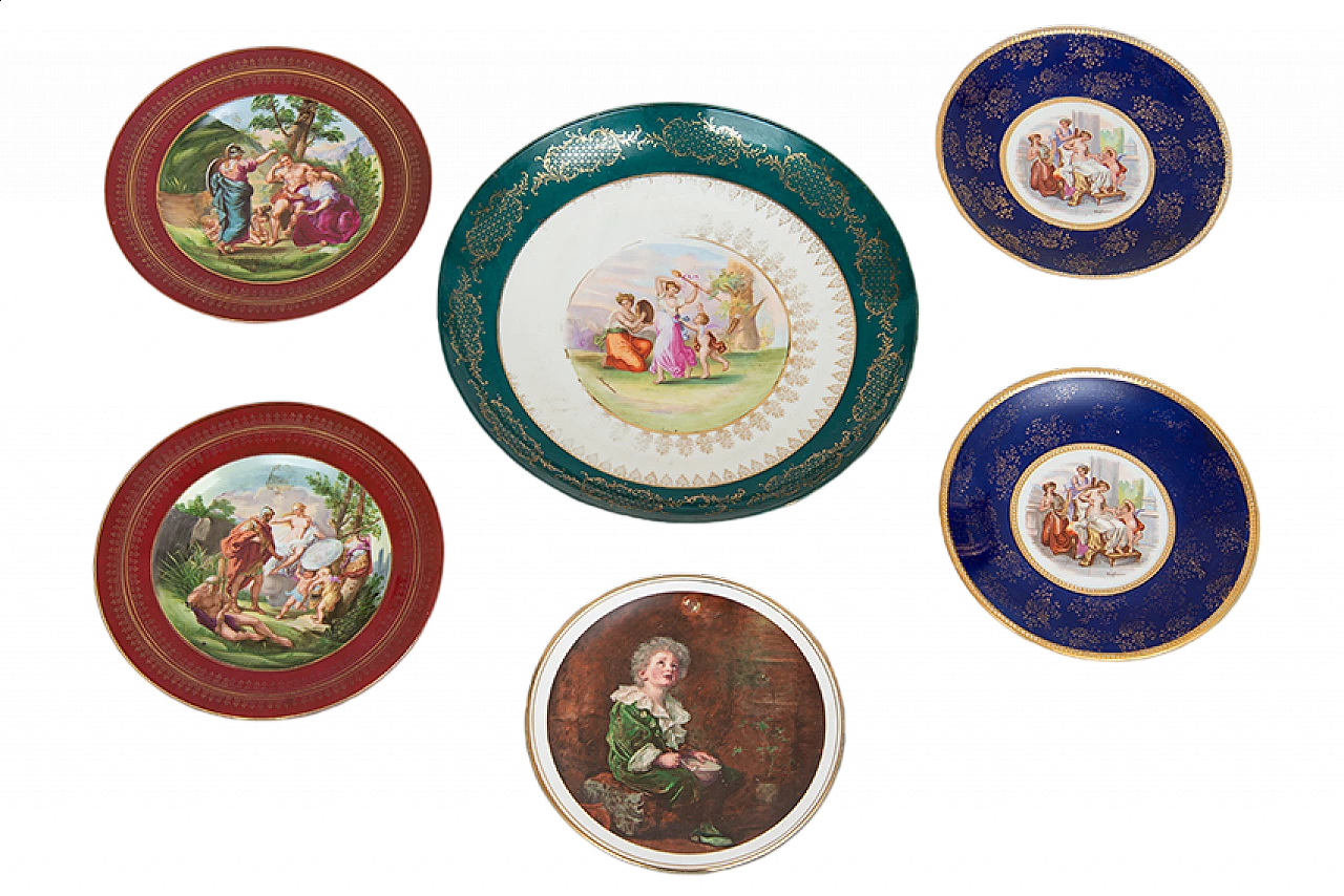 6 Vienna porcelain plates by Angelica Kauffmann, early 20th century 7