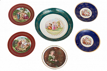 6 Vienna porcelain plates by Angelica Kauffmann, early 20th century