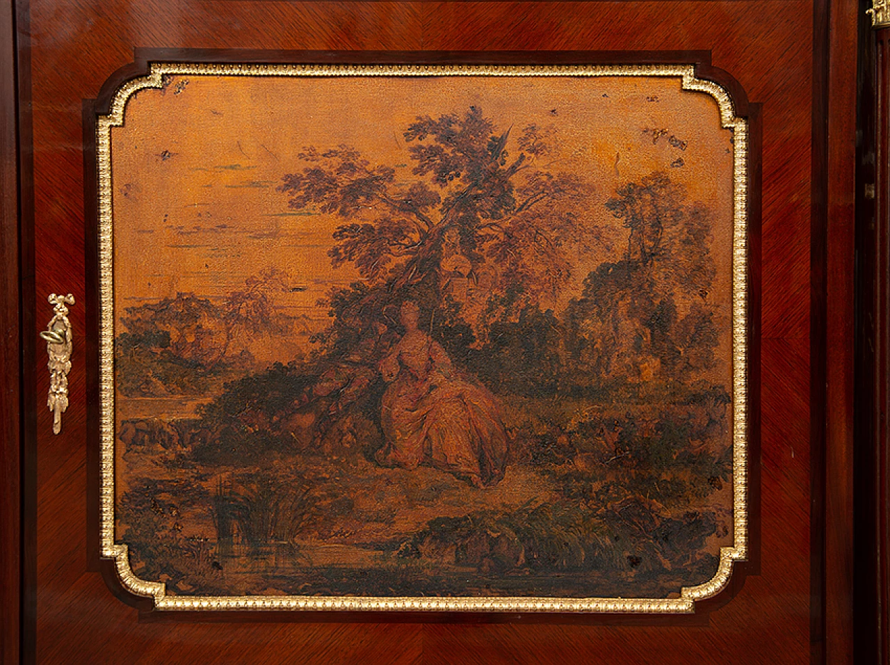 Credenza Napoleone III in legno dipinto stile Vernis Martin, '800 3