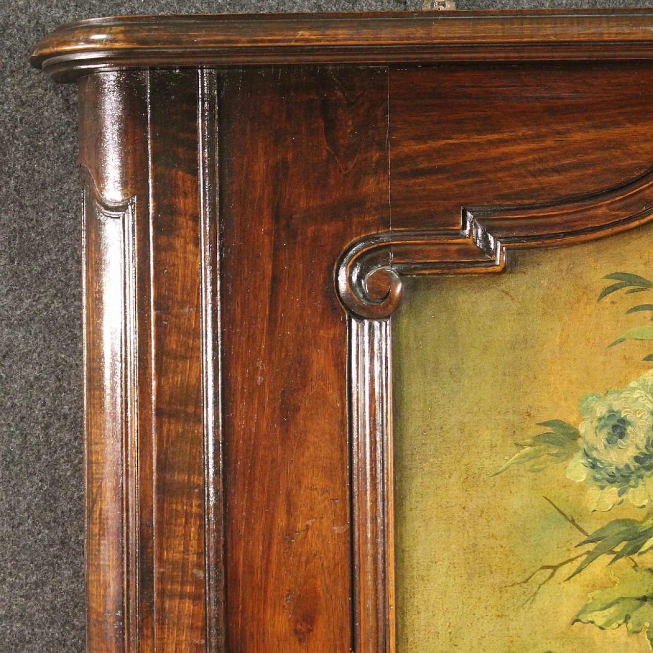 Beech and walnut mantelpiece with mirror, 1940s 4