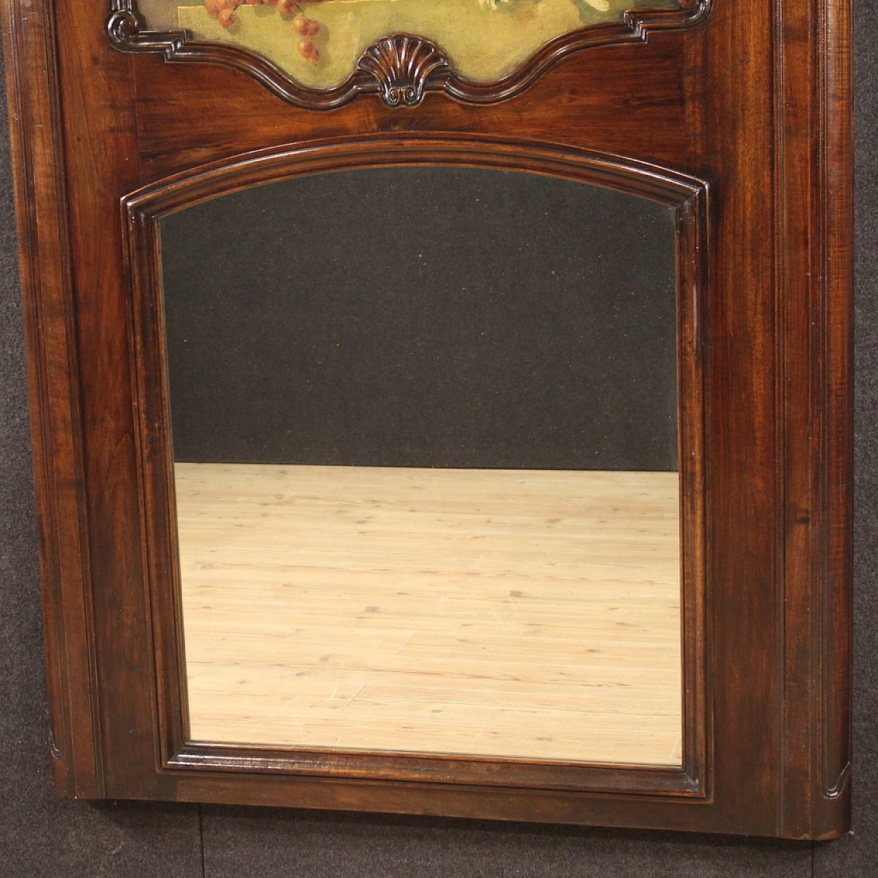 Beech and walnut mantelpiece with mirror, 1940s 8