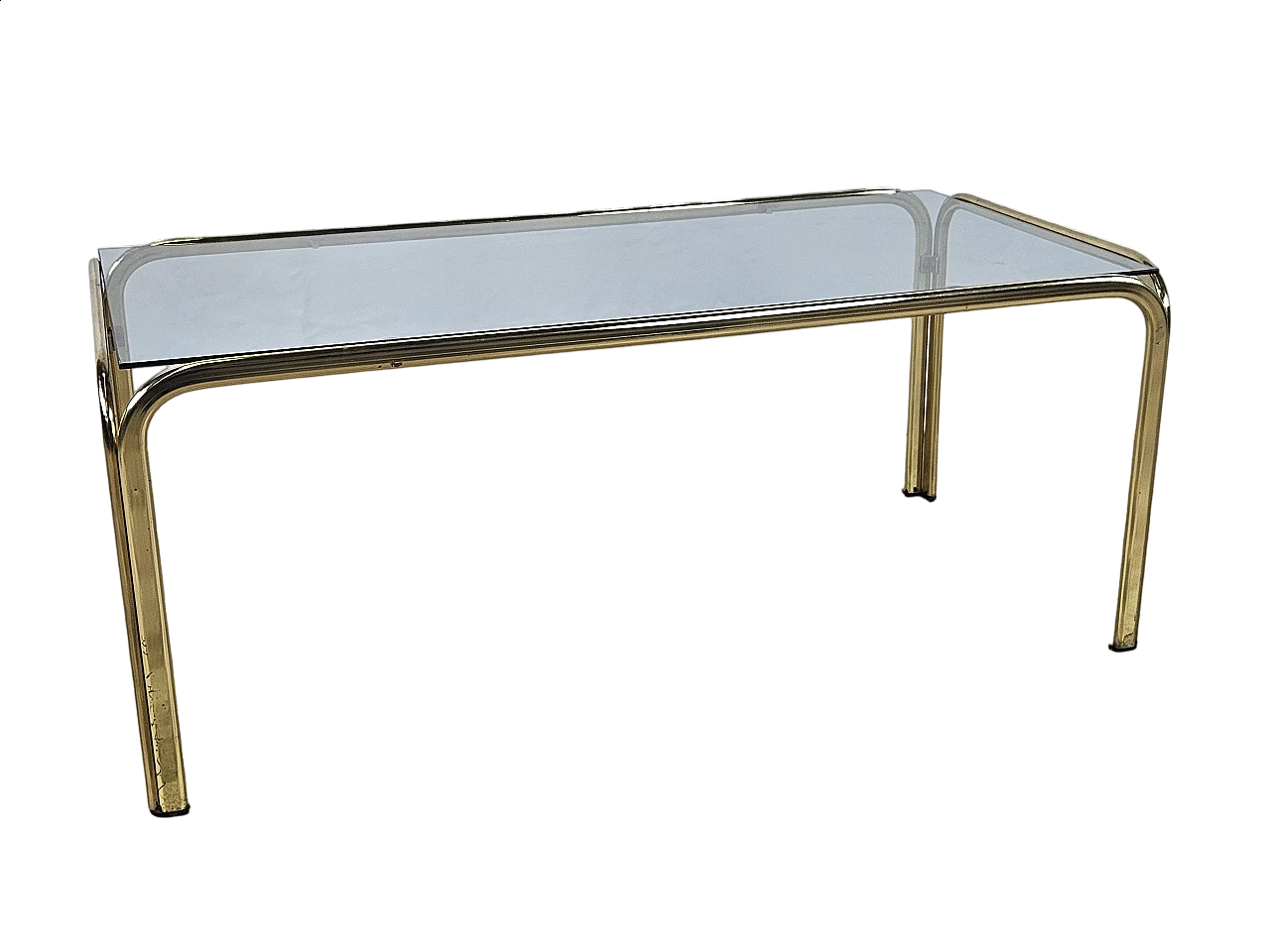 Brass coffee table with glass top, 1970s 21