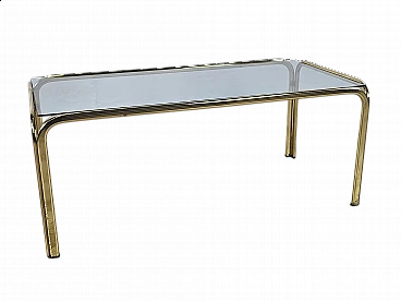 Brass coffee table with glass top, 1970s