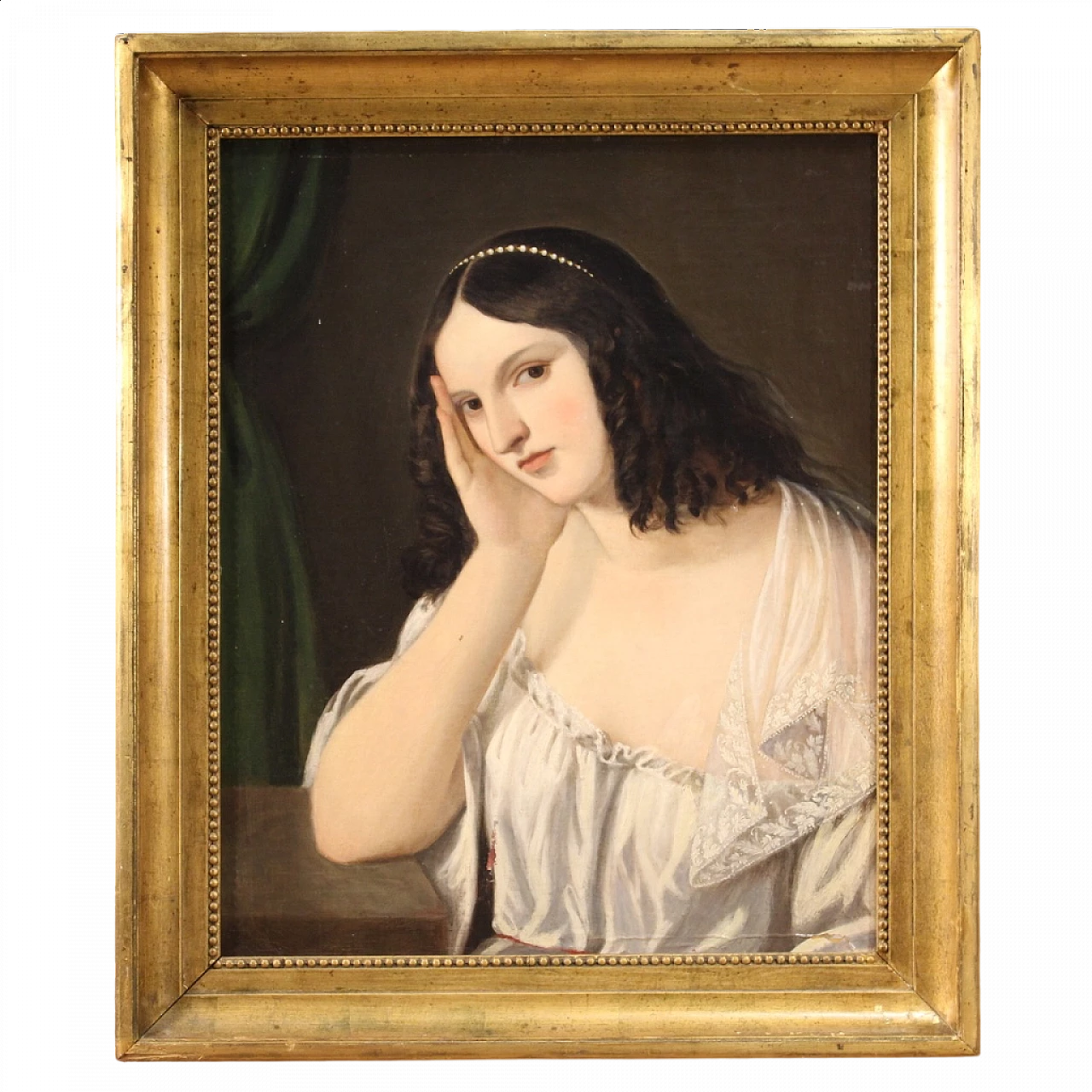 Ritratto di fanciulla, dipinto a olio su tela, '800 16