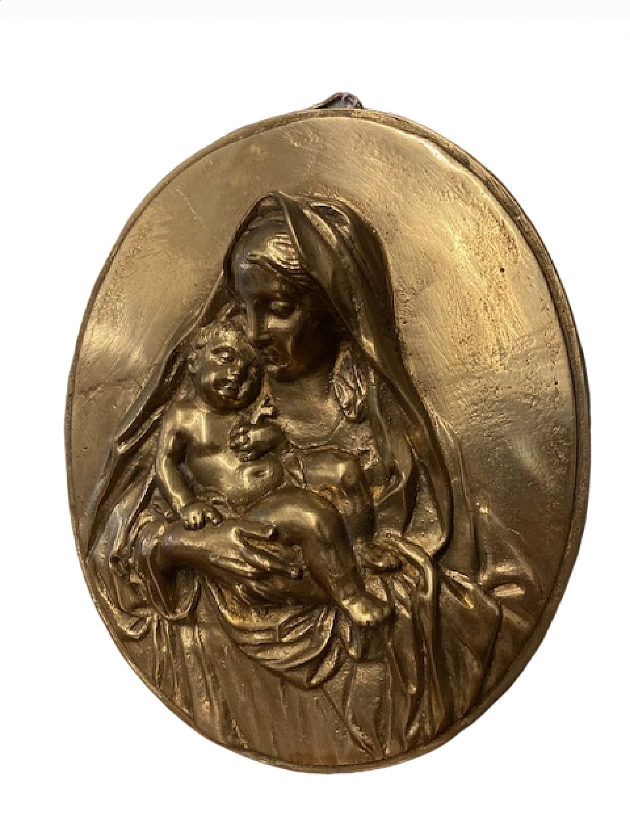 Altorilievo ovale in bronzo con la Vergine e il Bambino, '800 14