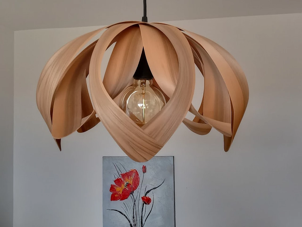 Wood veneer pendant lamp, 2000s 1