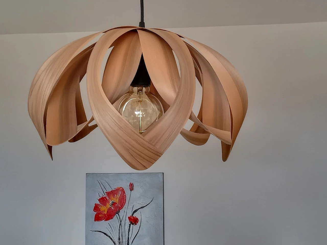Wood veneer pendant lamp, 2000s 3