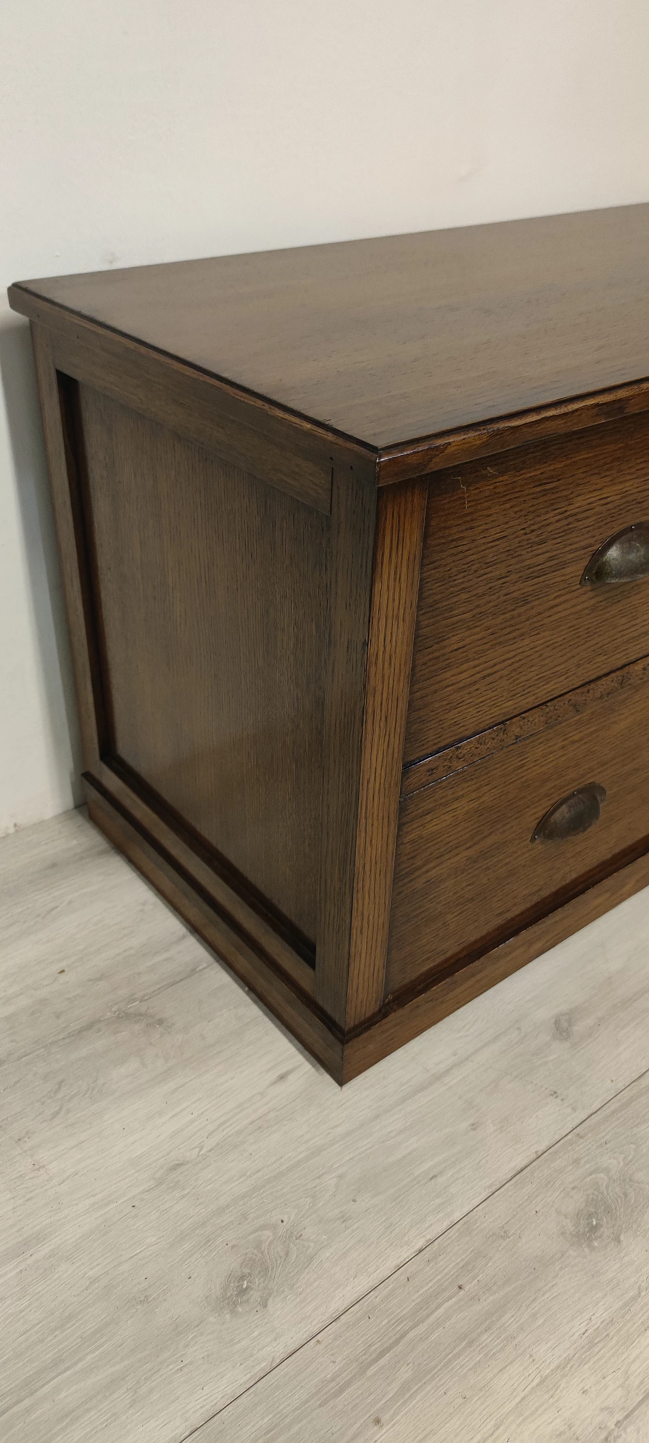 Chest of drawers in oak wood with metal handles, 1930s 2