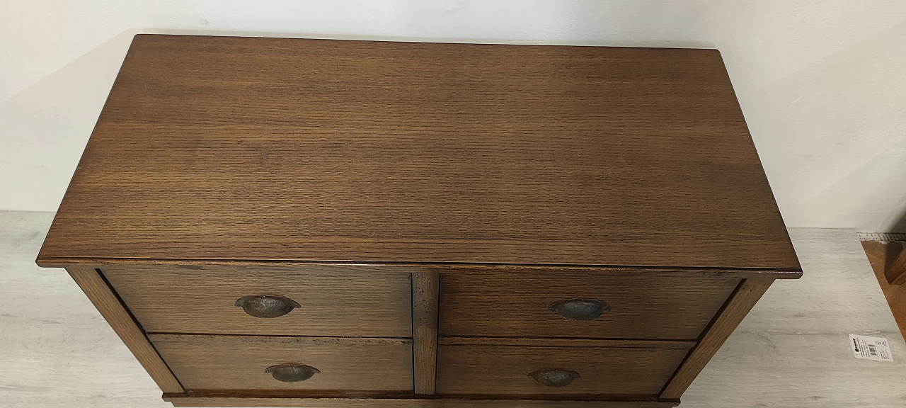 Chest of drawers in oak wood with metal handles, 1930s 3
