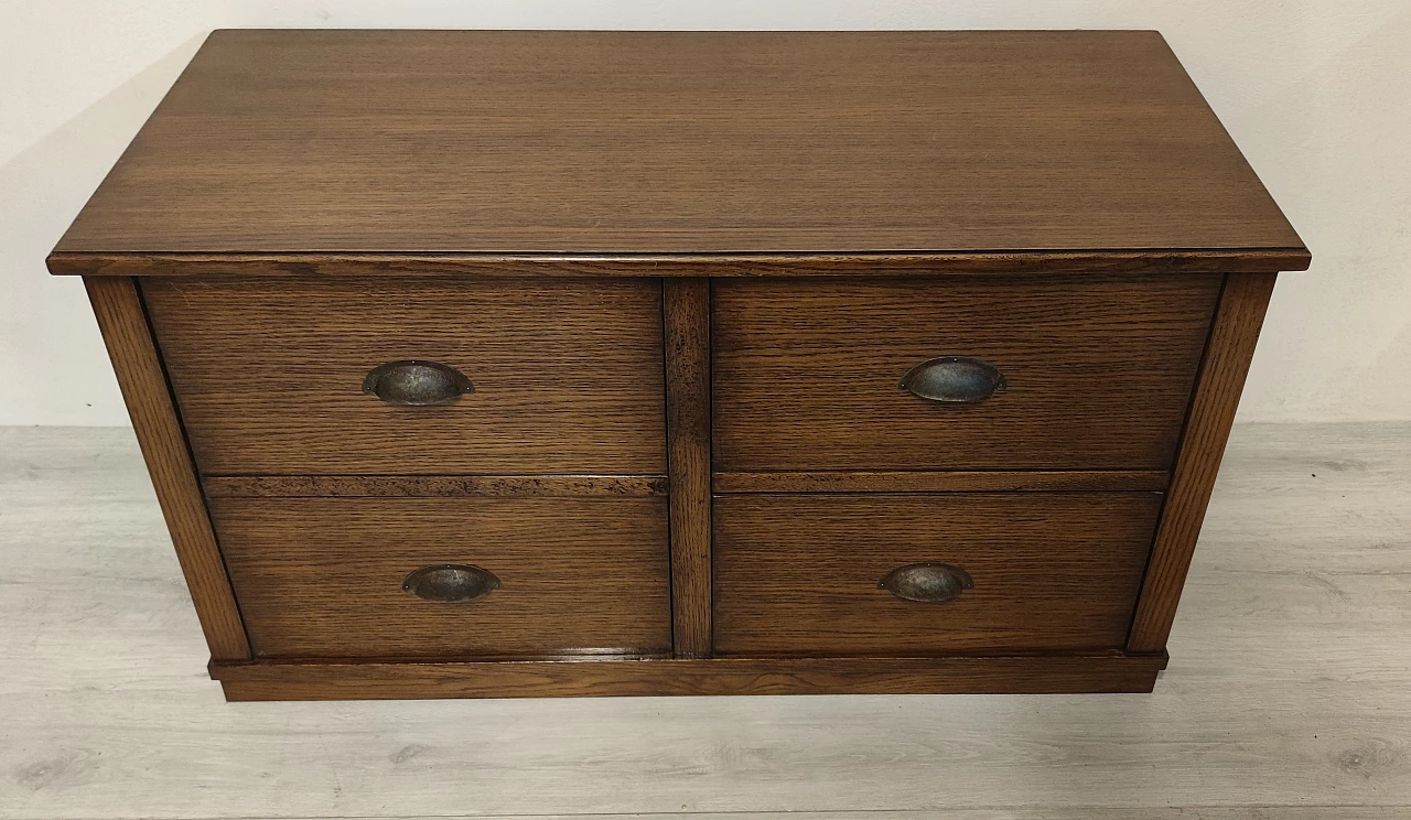 Chest of drawers in oak wood with metal handles, 1930s 4