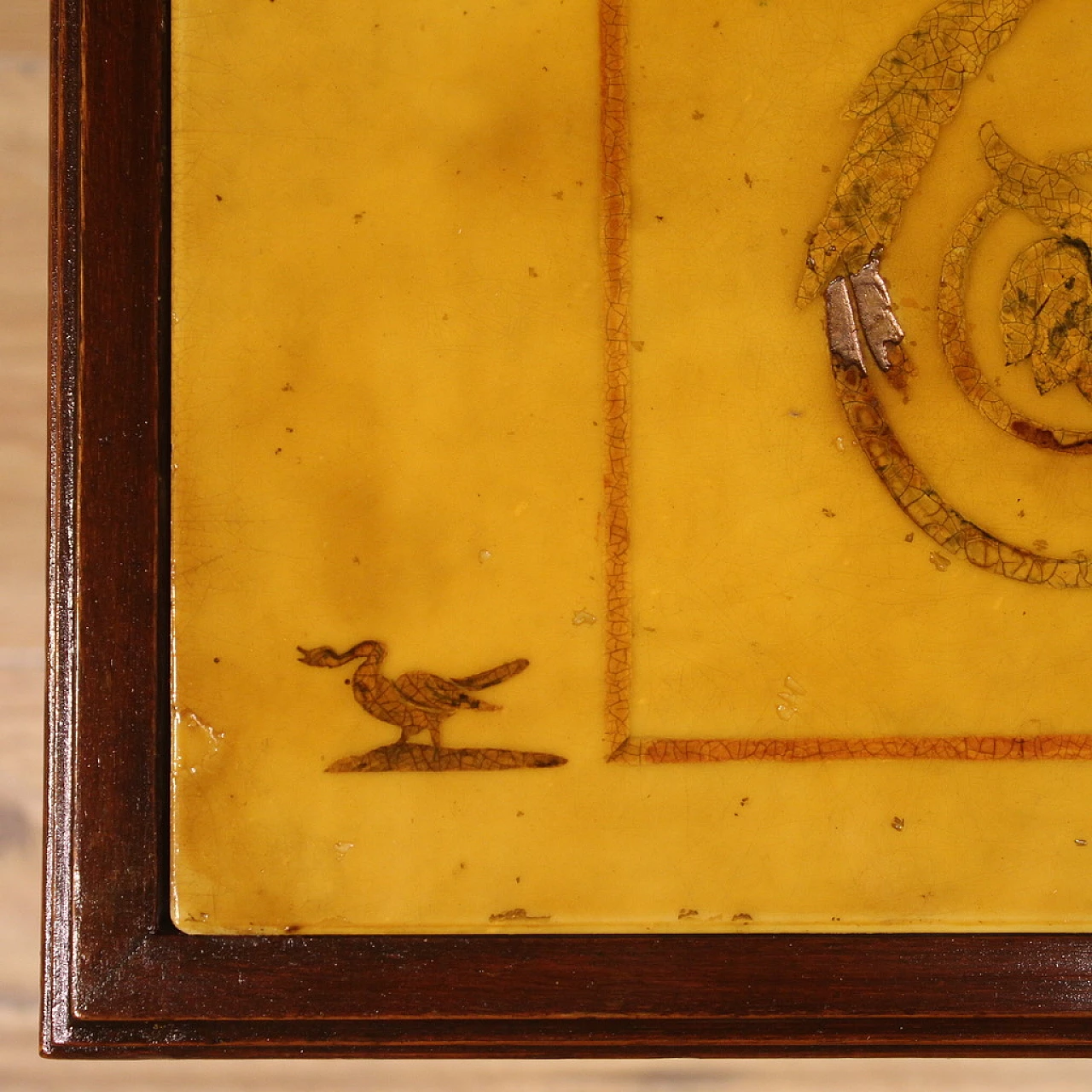 Small table with carved beech base and marble top, 1960s 7