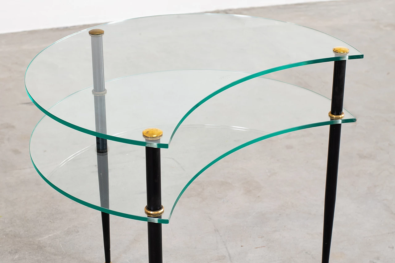 3 Arlecchino coffee tables in glass and metal by Edoardo Paoli, 1950s 3