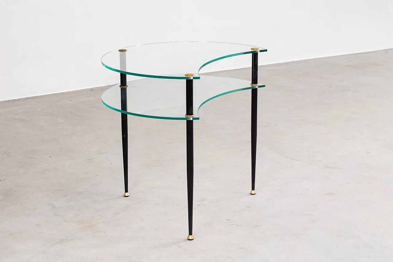 3 Tavolini Arlecchino in vetro e metallo di Edoardo Paoli, anni '50 4