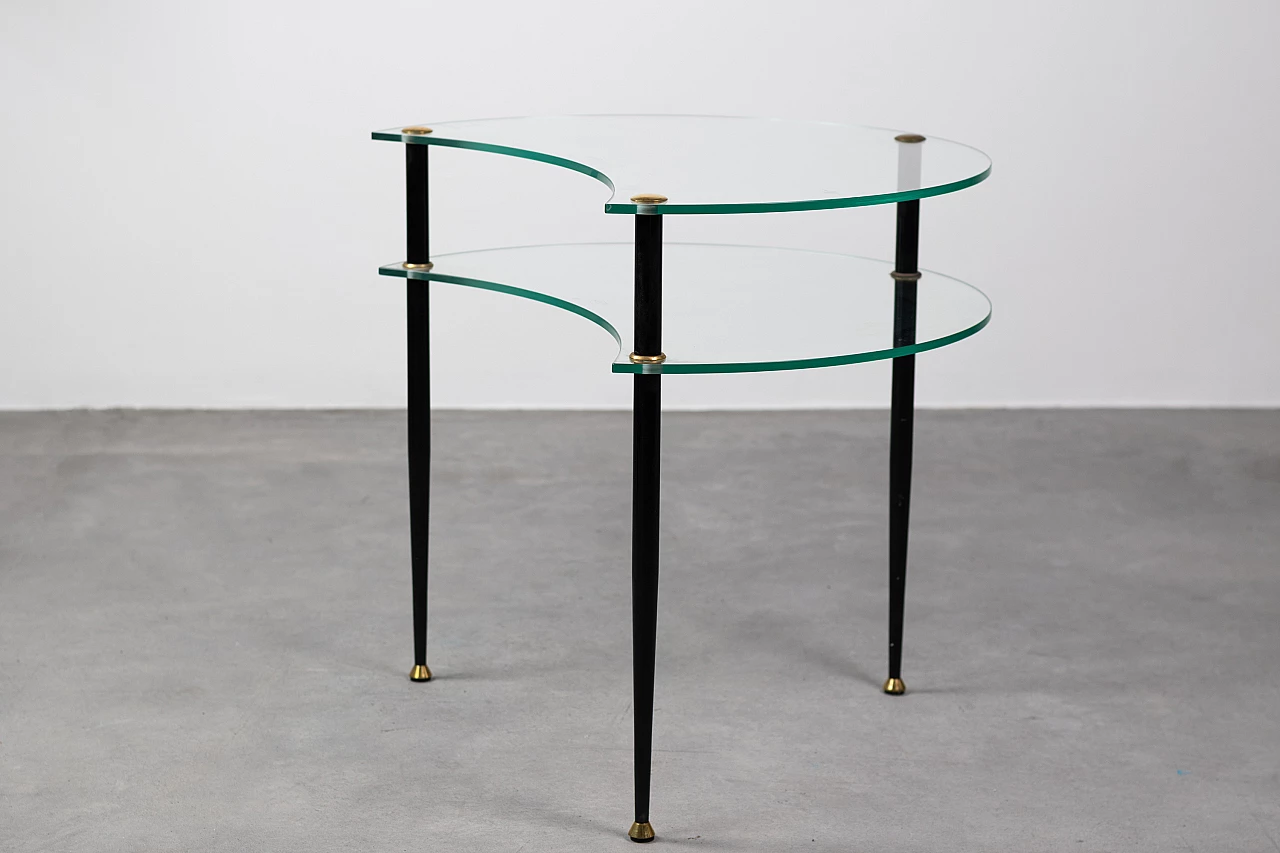 3 Arlecchino coffee tables in glass and metal by Edoardo Paoli, 1950s 14