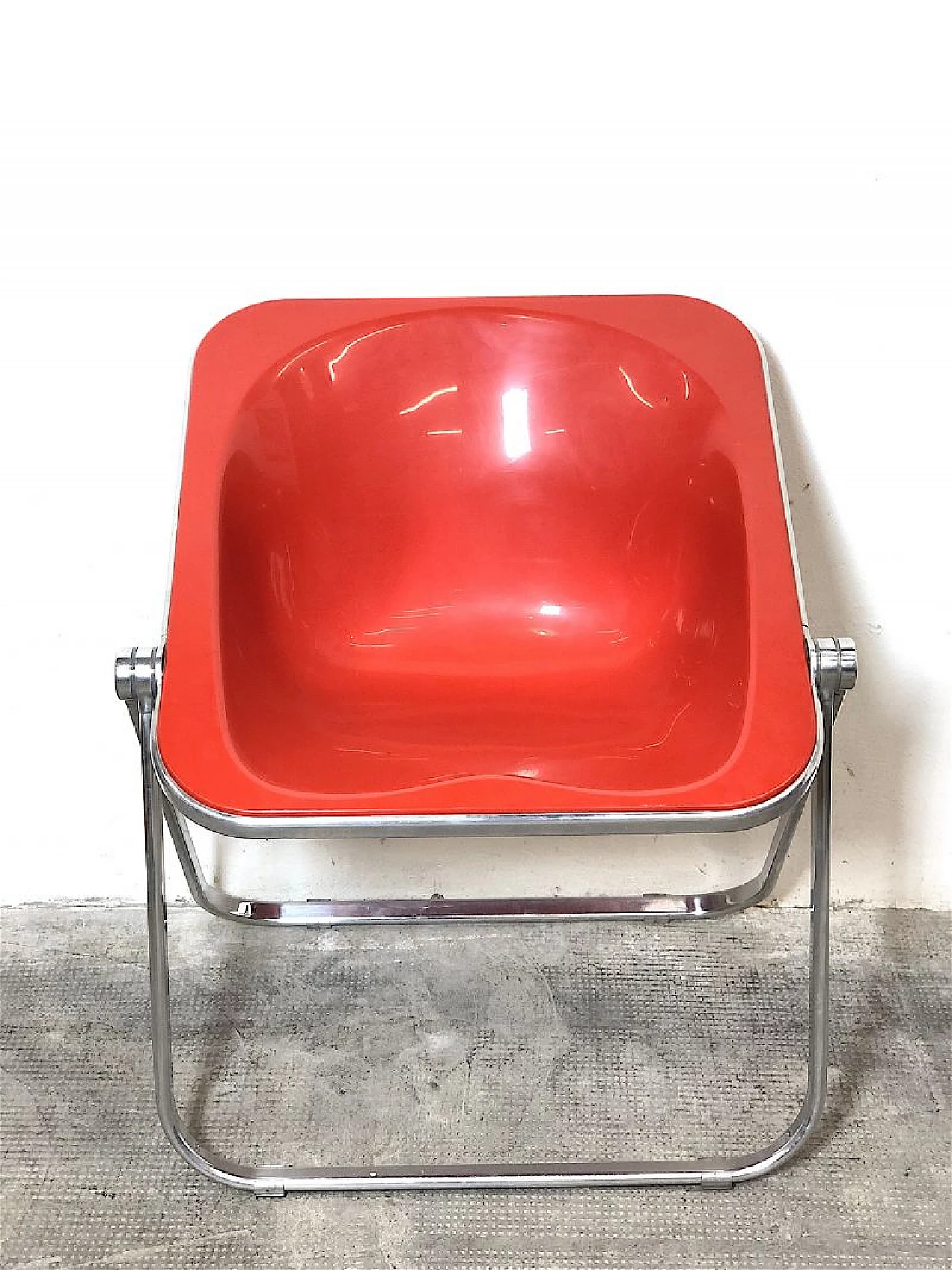 Red Plona armchair by Giancarlo Piretti for Anonima Castelli, 1970s 4