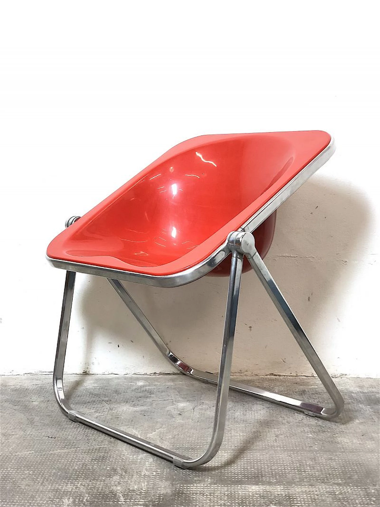 Red Plona armchair by Giancarlo Piretti for Anonima Castelli, 1970s 5