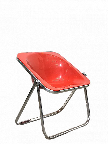 Red Plona armchair by Giancarlo Piretti for Anonima Castelli, 1970s