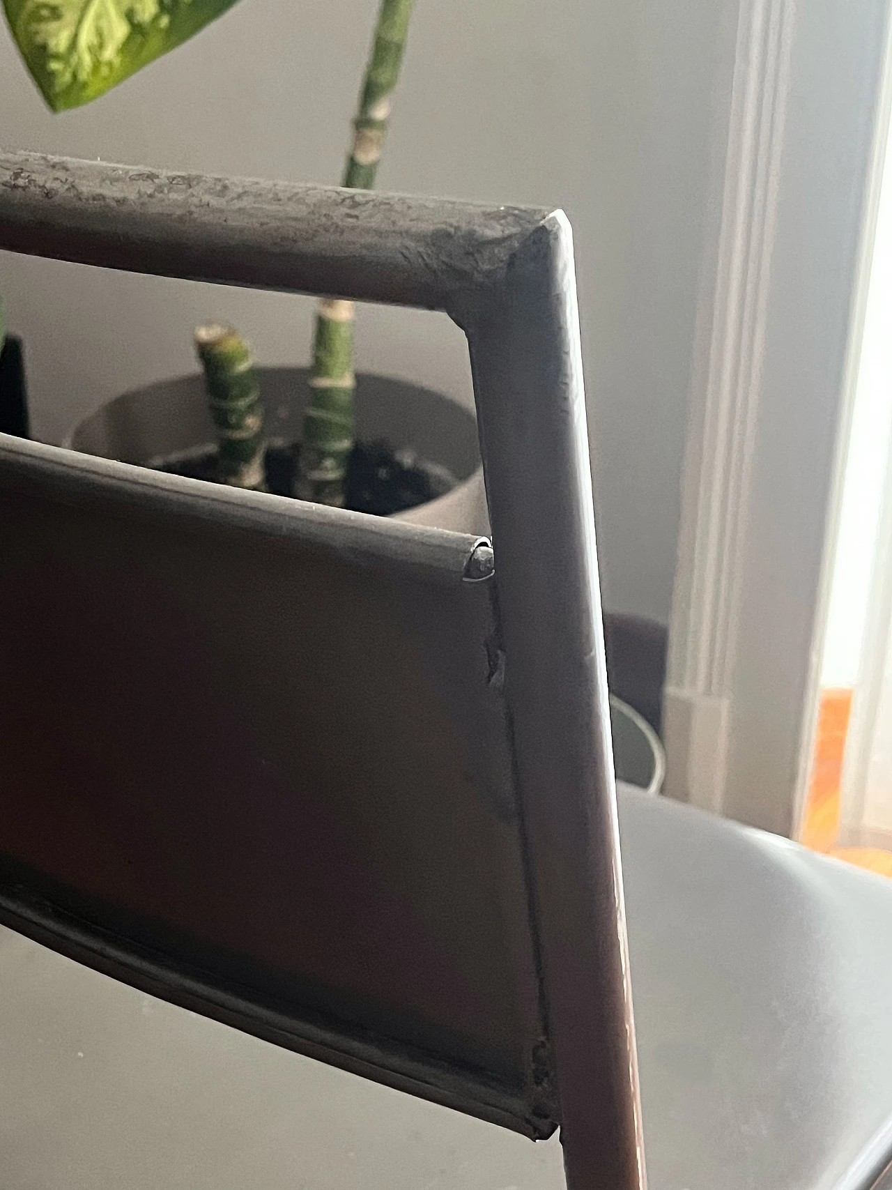 Gray wrought iron chair 3