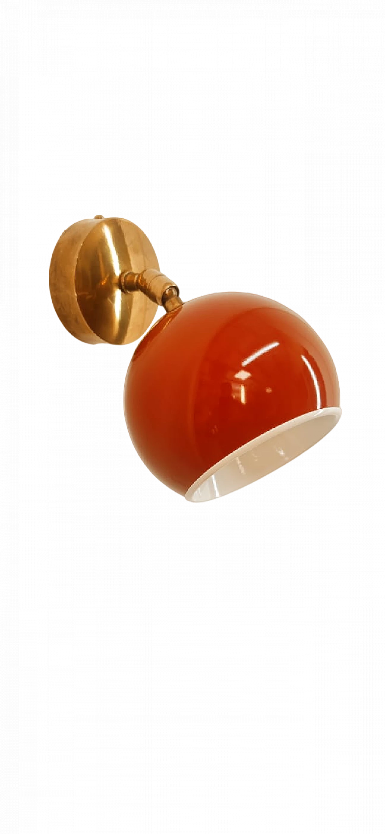 Applique regolabile in ottone e metallo rosso, anni '70 14