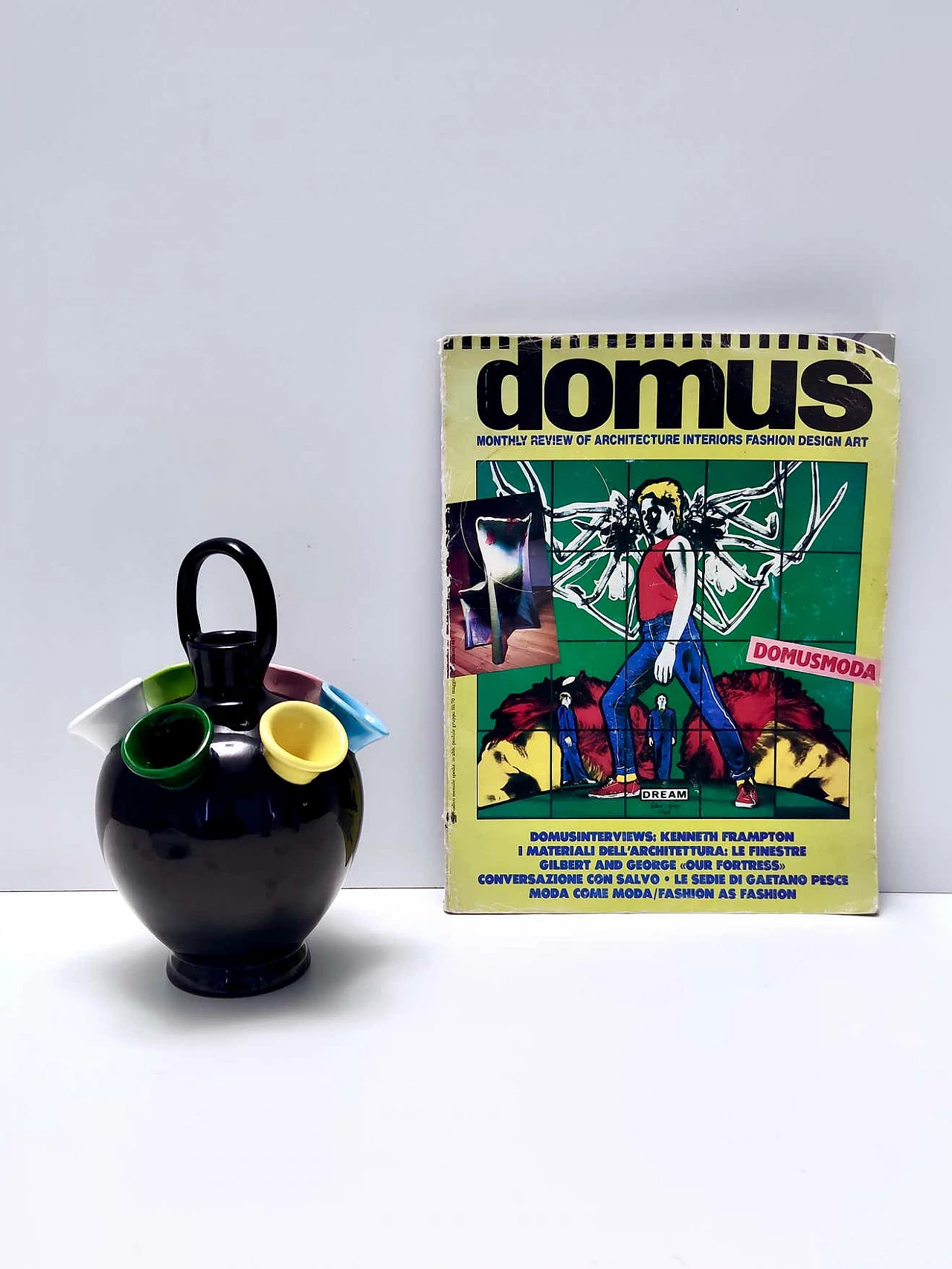Tulip vase in black lacquered ceramic in the style of Pucci Umbertide, 1950s 4