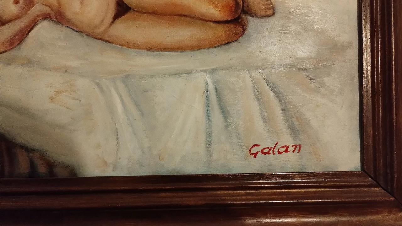 Oil on canvas Female nude by Galan, 1980s 10