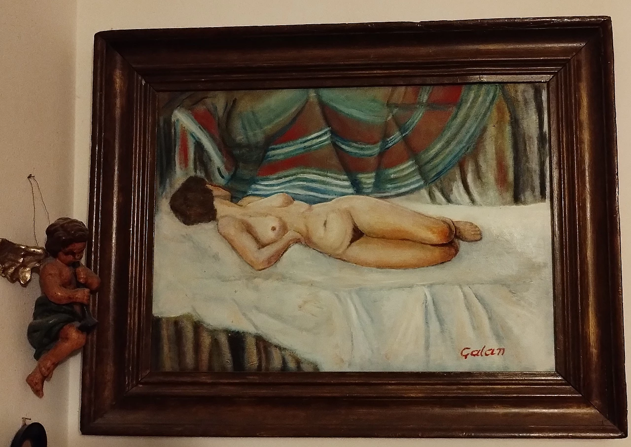 Oil on canvas Female nude by Galan, 1980s 11