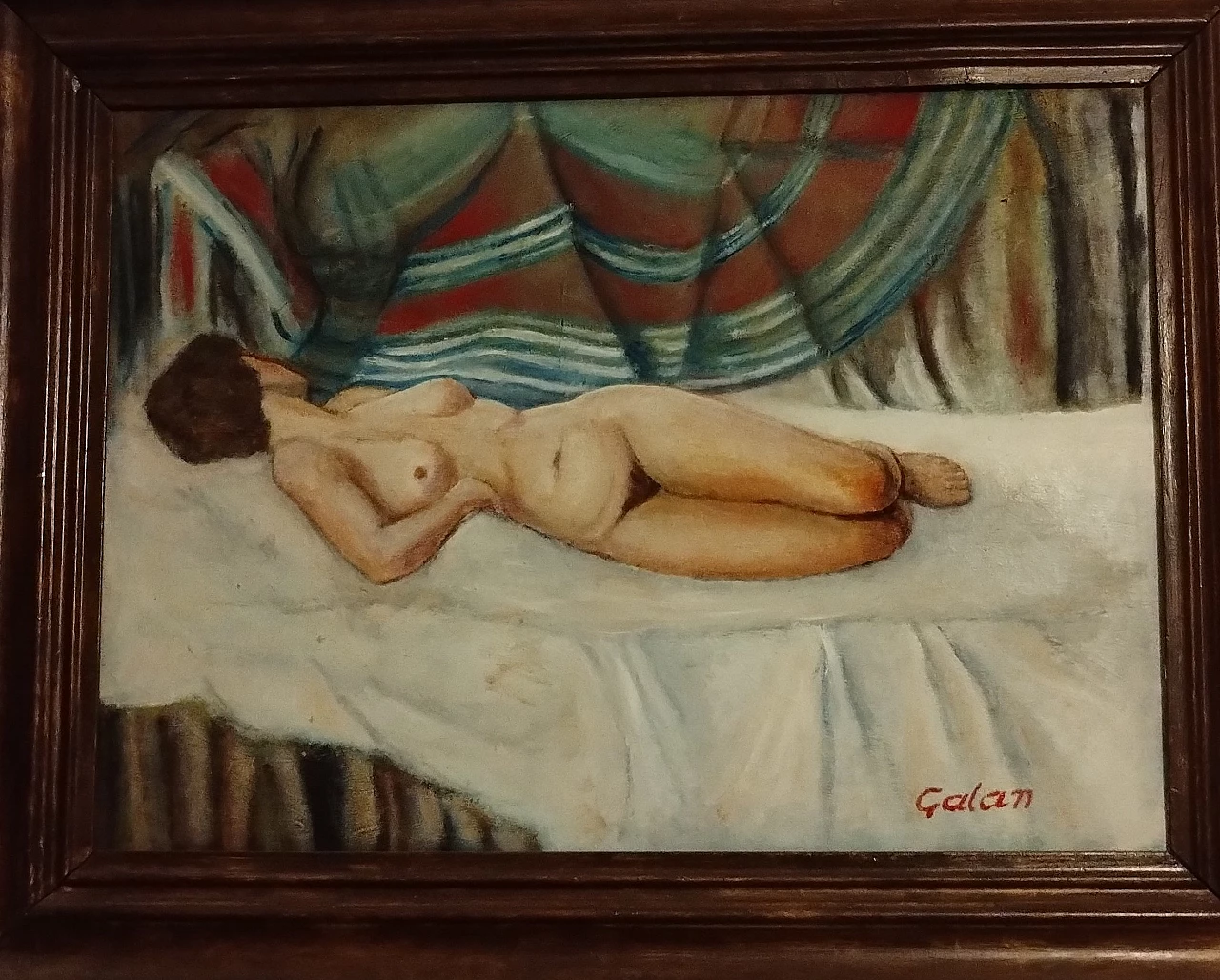 Oil on canvas Female nude by Galan, 1980s 12