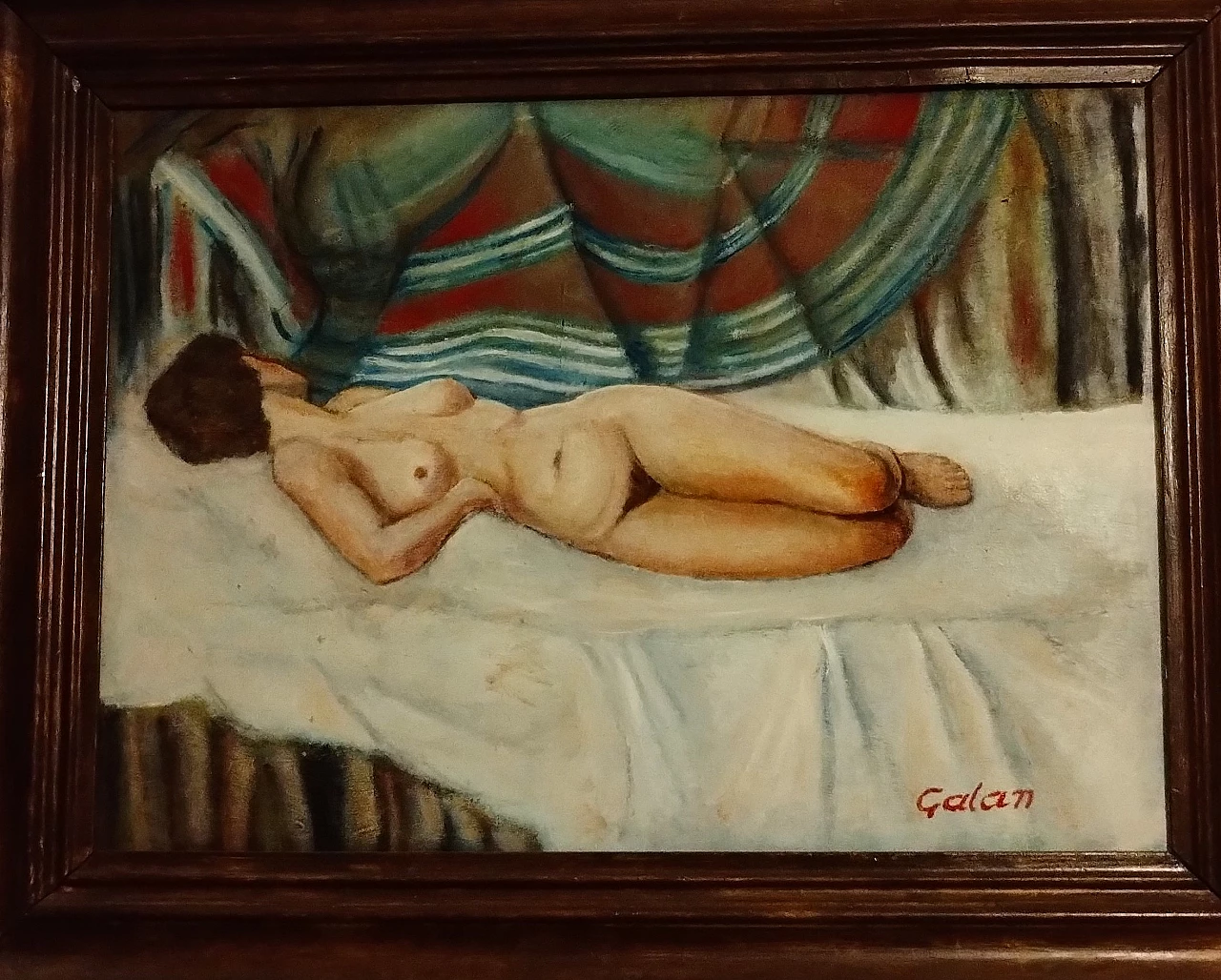 Oil on canvas Female nude by Galan, 1980s 13