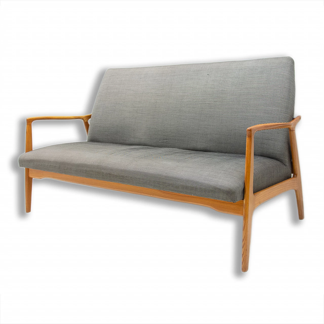Scandinavian style sofa in bent beech and fabric by Krásná Jizba, 1960s 1