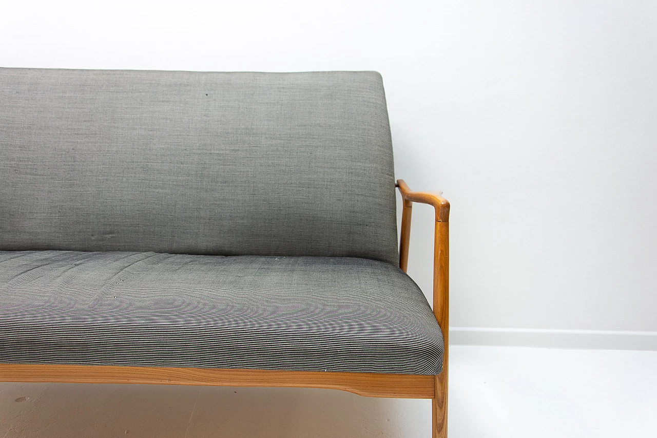 Scandinavian style sofa in bent beech and fabric by Krásná Jizba, 1960s 10