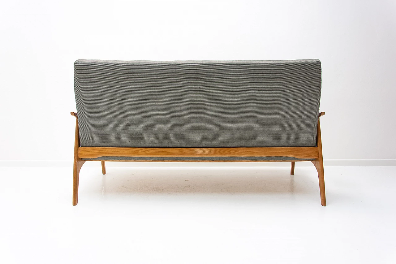 Scandinavian style sofa in bent beech and fabric by Krásná Jizba, 1960s 13