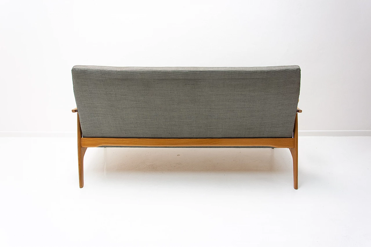 Scandinavian style sofa in bent beech and fabric by Krásná Jizba, 1960s 14